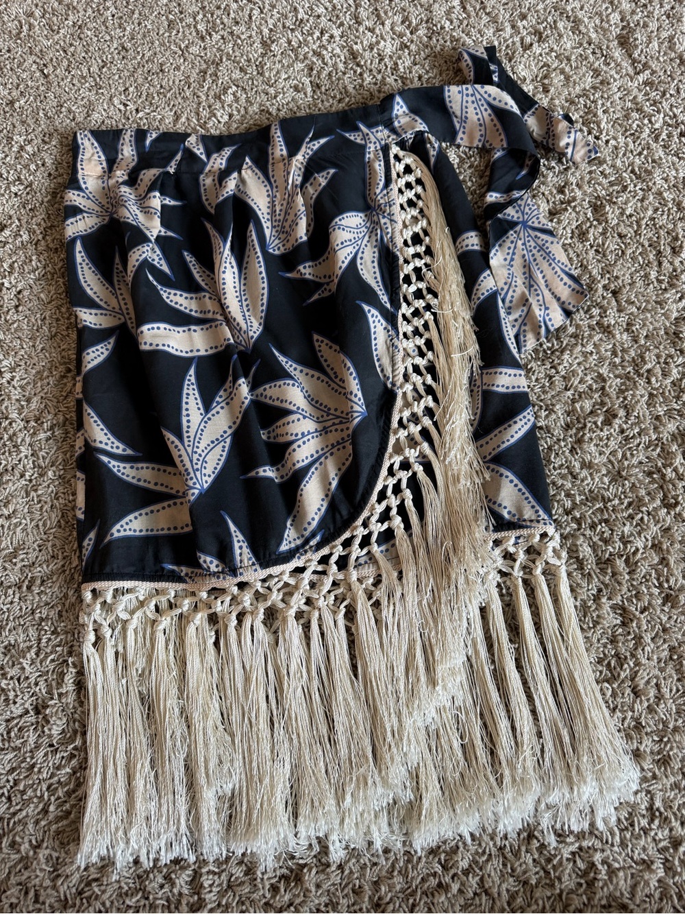 Zingara Fringe Beach Wrap Skirt Sz M